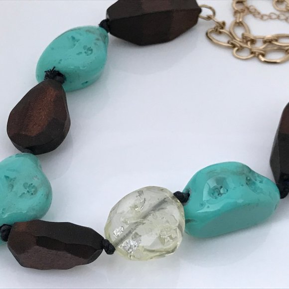 Nordstrom Rack Necklaces Gold plated Wood & Plasti - Picture 4 of 7